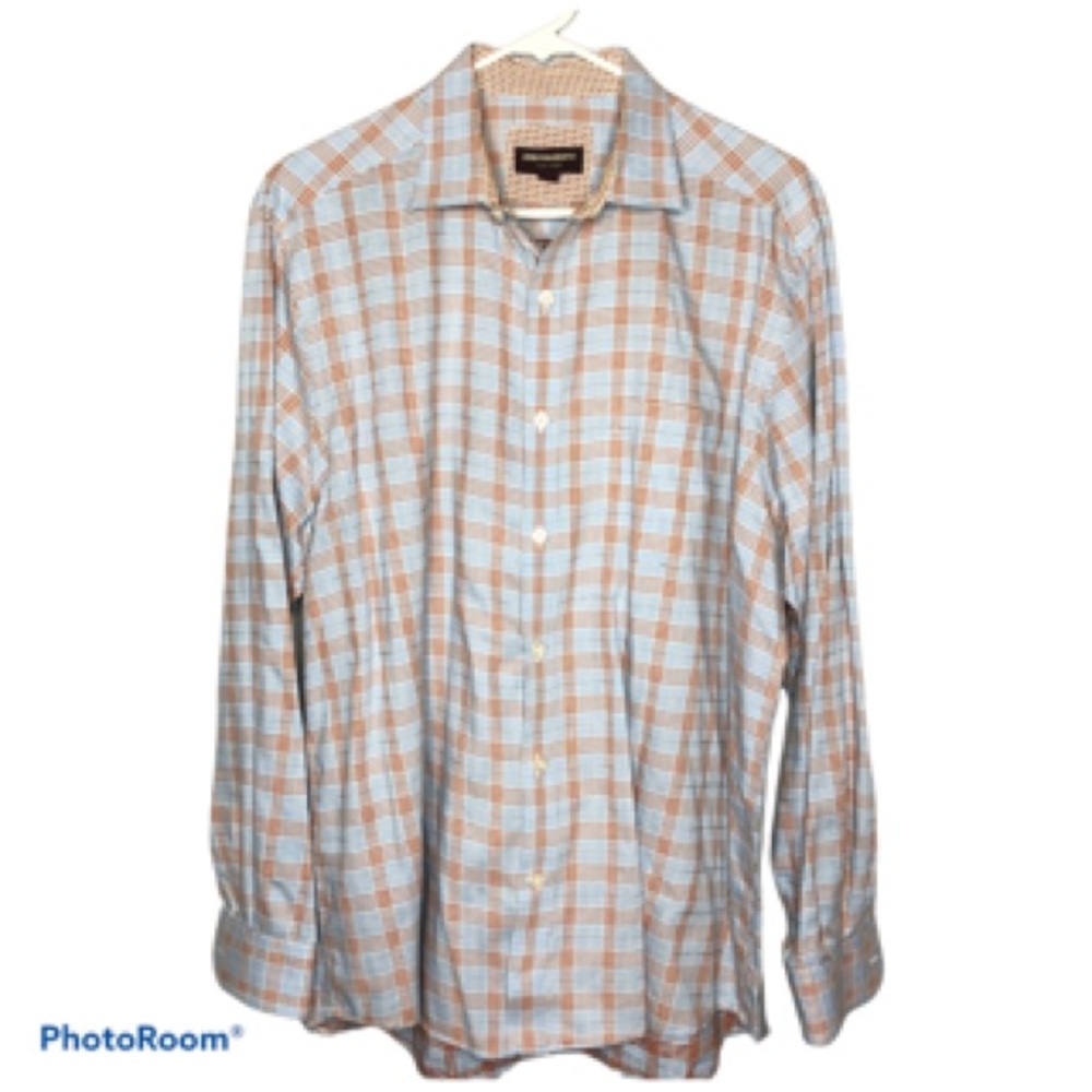 Johnston Murphy Long Sleeve Button Shirt, L
